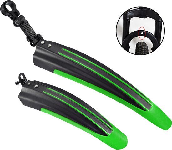 Mountainbike Fender Adjustable - Universal - 24 - 26 Inch Green-Black