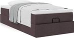 Maison Exclusive - Cadre de lit ottoman avec matelas, gris foncé, 100x200 cm, textile