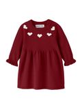 NAME IT Jurk Biologisch katoen Lange mouw Ronde hals Kuithoogte Red Dahlia1 Maat 86
