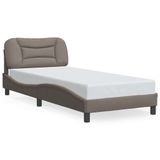 vidaXL Bedframe met LED 100x200 cm Stof Taupe