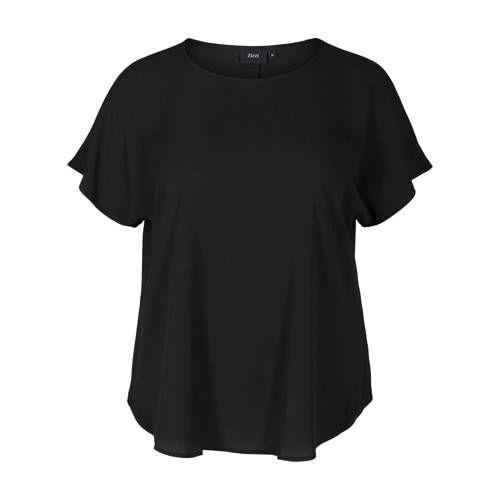 Zizzi T-shirt van gerecycled polyester - Zwart