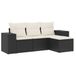 vidaXL 5-delige Loungeset met Kussens, Poly Rattan, Zwart