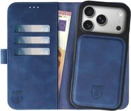 Rosso Element Geschikt voor Apple iPhone 17 Pro | Uitneembaar 2-in-1 Hoesje | Luxe Portemonnee | Back Cover en Book Case | Pasjeshouder | Blauw