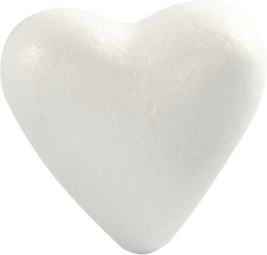 Panda - Harten, h: 8 cm, wit, styropor, 5stuks
