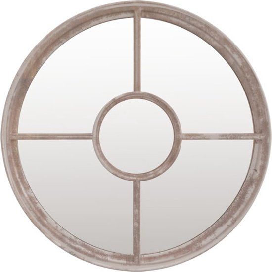 vidaXL Spiegel Rond Zandkleurig IJzer 60x4 cm