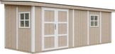 Timbela M941-TERRA BROWN - LP SmartSide Tuinhuis op houtbasis - 14,3 m² - 648x248xH231 cm - met vloer en verf