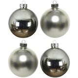Decoris Kerstballen set - 10x stuks - zilver - glas - 6 cm