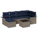 vidaXL Tuinbank - Set - 7 - st - Grijs - poly - rattan