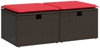 vidaXL 2-delige Loungeset met kussens poly rattan acacia bruin