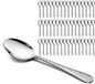 Ibenzoa® Set de 48 cuillères à café en acier inoxydable raffiné avec manche martelé