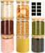 Sans marque Pots de stockage en verre avec couvercle - hermétique - 8 pièces - 430 ml