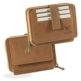 MATADOR Portemonnee Zip & Coin Pocket, Leather, Unisex, RFID, Light Brown NextGen