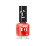 Rimmel Super Gel Jelly Gloss, 018 Orange Sorbet, Vernis à ongles longue tenue, Application facile, Manucure effet gel, Résistant aux éclats, Formule clean, 12 ml