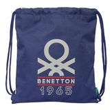 2141 Benetton Rugzak met Koordjes Varsity Grijs Marineblauw