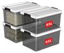 Icecat Boîtes de rangement empilables avec couvercles - Lot de 4