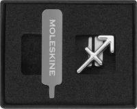 Moleskine Boogschutterspeld voor notitieboek of dagboek, dierenriemsymboolpen, personaliseer elastische sluiting, gepersonaliseerde cadeau-ideeën, kleur zilver