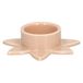 Bougeoir chauffe-plat, porcelaine, fleur rose, 12 x 12 x 3 cm