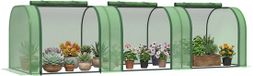 Outsunny Mini Kas - Staal - 295x100x80cm - Groen