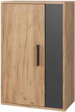Vicco Berno Wandkast – 50.1 x 78.4 cm met 2 compartimenten Eik goud/antraciet