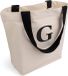 Unyqoos® Sac fourre-tout en toile de coton avec fermeture éclair et poche intérieure