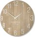 FLEXISTYLE Wandklok natuur diameter houtlook 100% eiken, hout modern, woonkamer, zonder tikkende geluiden ... (50cm, wit)