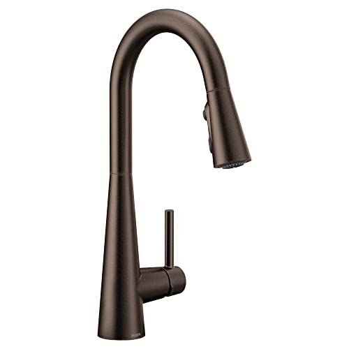 Moen 7864ORB Sleek One-Handle High Arc Pull-Down Kitchen Faucet with Power Clean, Oil Rubbed Bronze