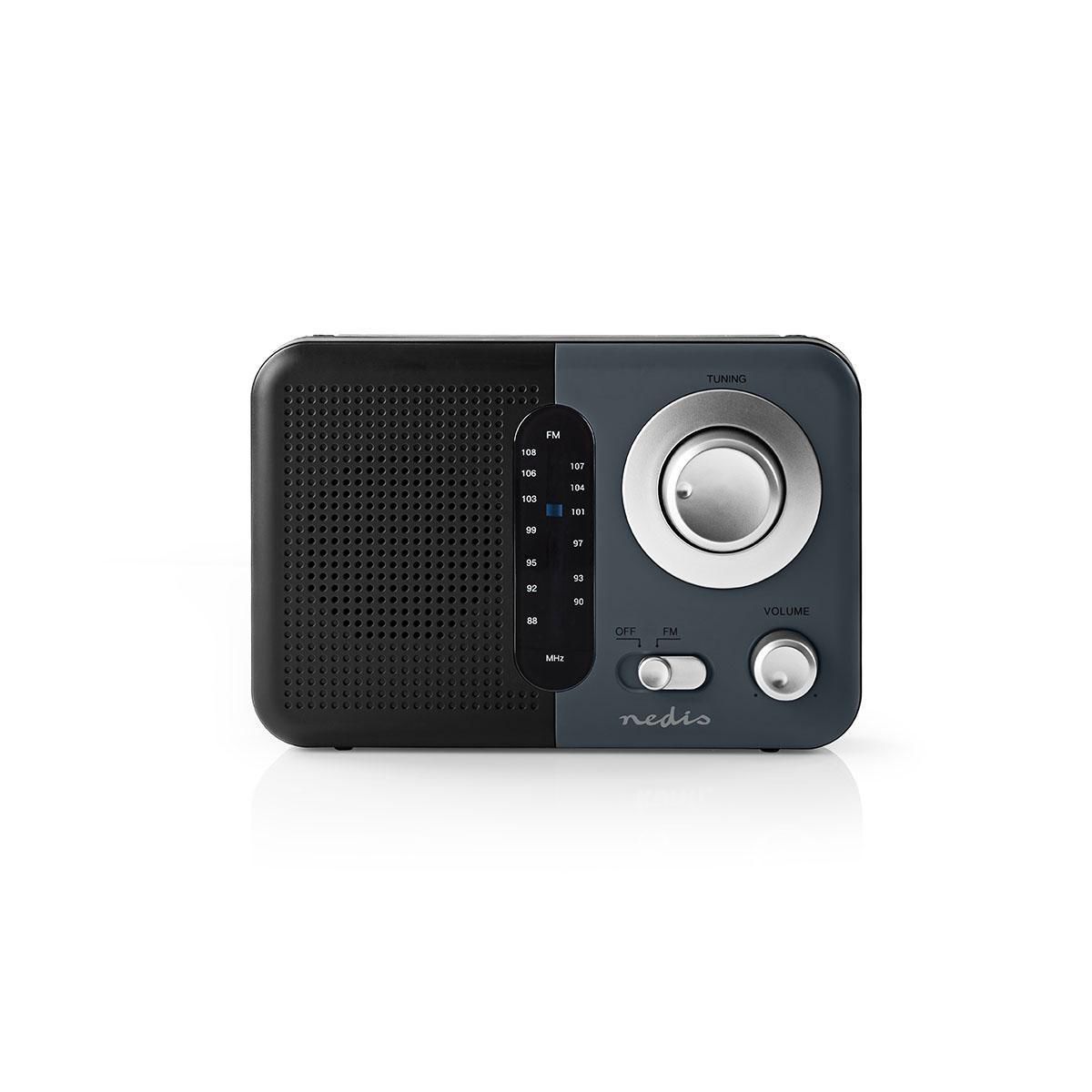 Nedis RDFM1300GY FM Radio - Black/Grey