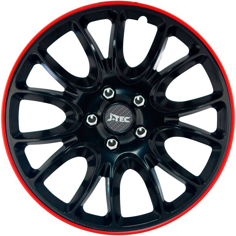 4-Delige J-Tec set Hero GTR 16-inch zwart/rode rand