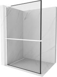 Mexen Kioto+ L paroi de douche avec étagère Walk-in 110 x 200, cadre noir, blanc
