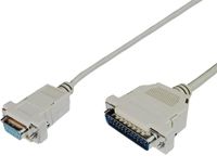 Nulmodemkabel 25 DB stekker 9 DB bus 1,80 m
