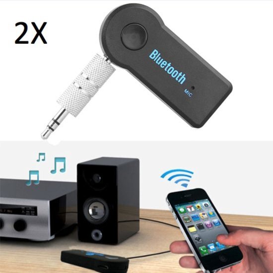 - (COMBI PACK 2 stuks) Bluetooth Receiver - Bluetooth Adapter - Draadloos muziek afspelen - Bluetooth Audio - Bluetooth ontvanger - Bluetooth in de auto