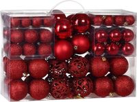Casaria Kerstballen 100 Stuks - Mat Glanzend - Ø 3,6 cm Rood