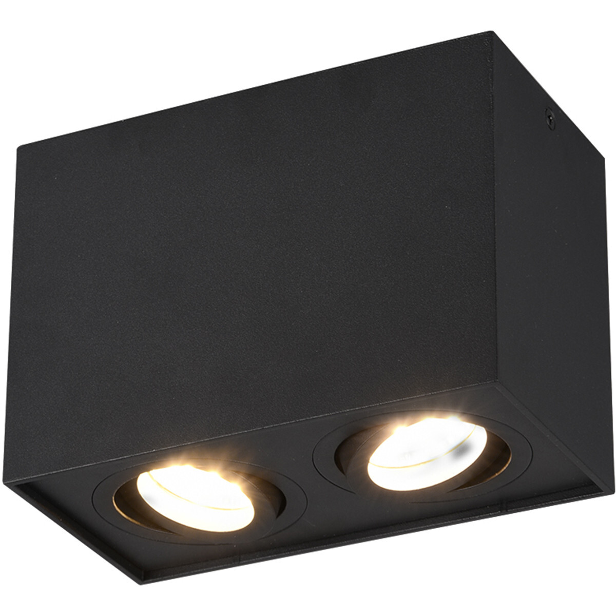 BES LED LED Plafondspot - Trion Bisqy - GU10 Fitting - 2-lichts - Rechthoek - Mat Zwart - Aluminium