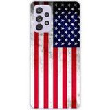 Samsung Galaxy A72 4G Amerikaanse vlag siliconen hoesje