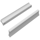 vidaXL - Poignée - Uni - 2 - pc - Argent - 105.7 - x - 7.4 - x - 15.5 - mm - Aluminium