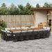 Maison Exclusive - 17-delige tuinsets met eetgedeelte, inclusief kussens, in zwart polyrotan