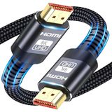 HDMI ATETEO HDMI Cable, 4K HDMI Cable 2FT/0.6M, Ultra High Speed Braided HDMI Lead Support 4K@60Hz, ARC, HDR, 3D, Ethernet Compatible with All HDMI Devices