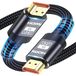 HDMI ATETEO HDMI Cable, 4K HDMI Cable 2FT/0.6M, Ultra High Speed Braided HDMI Lead Support 4K@60Hz, ARC, HDR, 3D, Ethernet Compatible with All HDMI Devices