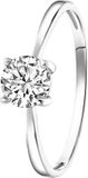 Lucardi Dames Ring bezet met zirkonia van Swarovski - Ring - Cadeau - Echt Zilver - Zilverkleurig