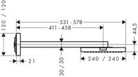Hansgrohe AXOR Starck ShowerCollection 24 x 24 1jet hoofddouche met douchearm, goud