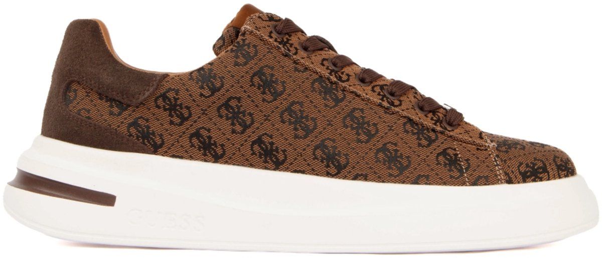 Guess Elba Sneaker Cupsole Low Sneakers voor heren, Bruin, 44 EU