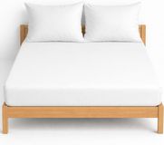 Literie de luxe 100% coton égyptien 40CM/16 draps-housses extra profonds (blanc, deux personnes + paire de taies d'oreiller)