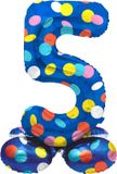 Folat Staande Folieballon Cijfer 5 Colorful Dots - 72 cm