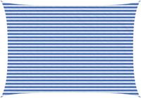 vidaXL Zonneschaduwzeil Rechthoekig 3,5 x 5 m HDPE Blauw en Wit
