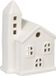 Merkloos Relaxdays waxinelichthouder huisje, kerk, lichthuisje voor 1 theelichtje, HxBxD: 13,5 x 10 x 7 cm, kerst, porselein, wit