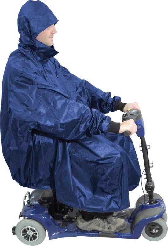 Aidapt Regenjas Scootmobiel - Regenponcho met Mouwen - Blauw