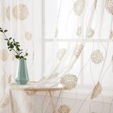 Omgoods - Rideaux en tulle blanc avec broderie dorée - 2 pièces 140x160 cm