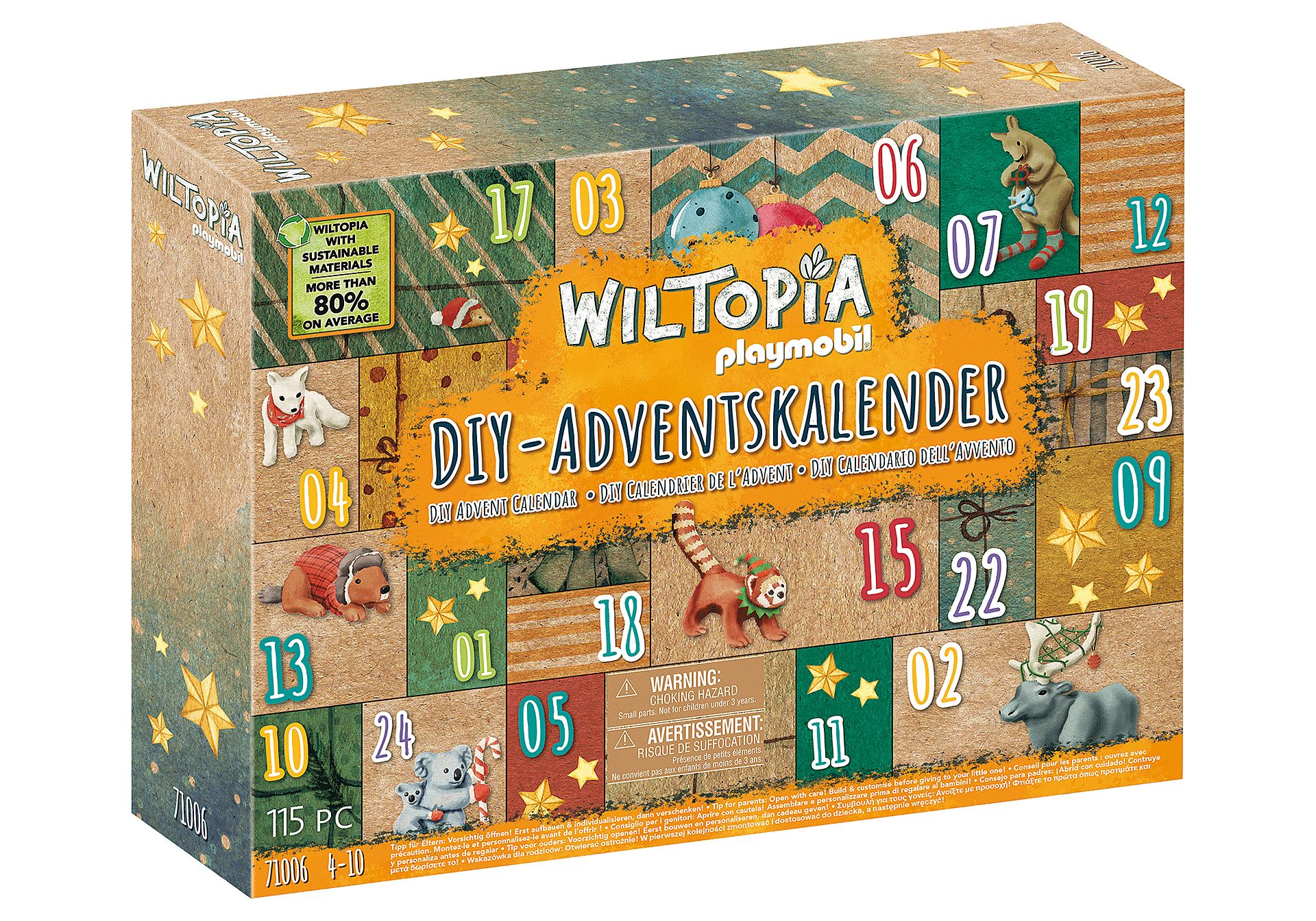 PLAYMOBIL Wiltopia 71006 Adventskalender - Dierenwereldreis - 115 stuks - 4+ jaar