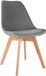 CLP Linares Chaise de salle à manger - Chaise de cuisine design - Chaise baquet scandinave - Pieds en bois Velours/gris