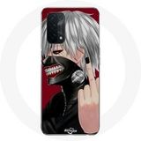 Maniacase Hoesje voor Oppo A54 5G Tokio Ghoul Kaneki Ken Masker Anime vinger